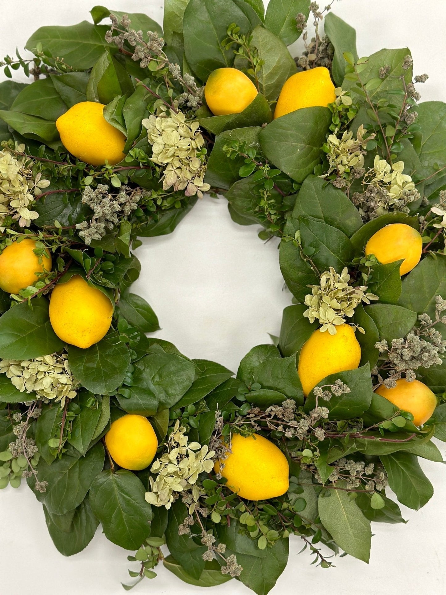 Zesty Lemon Hydrangea Wreath