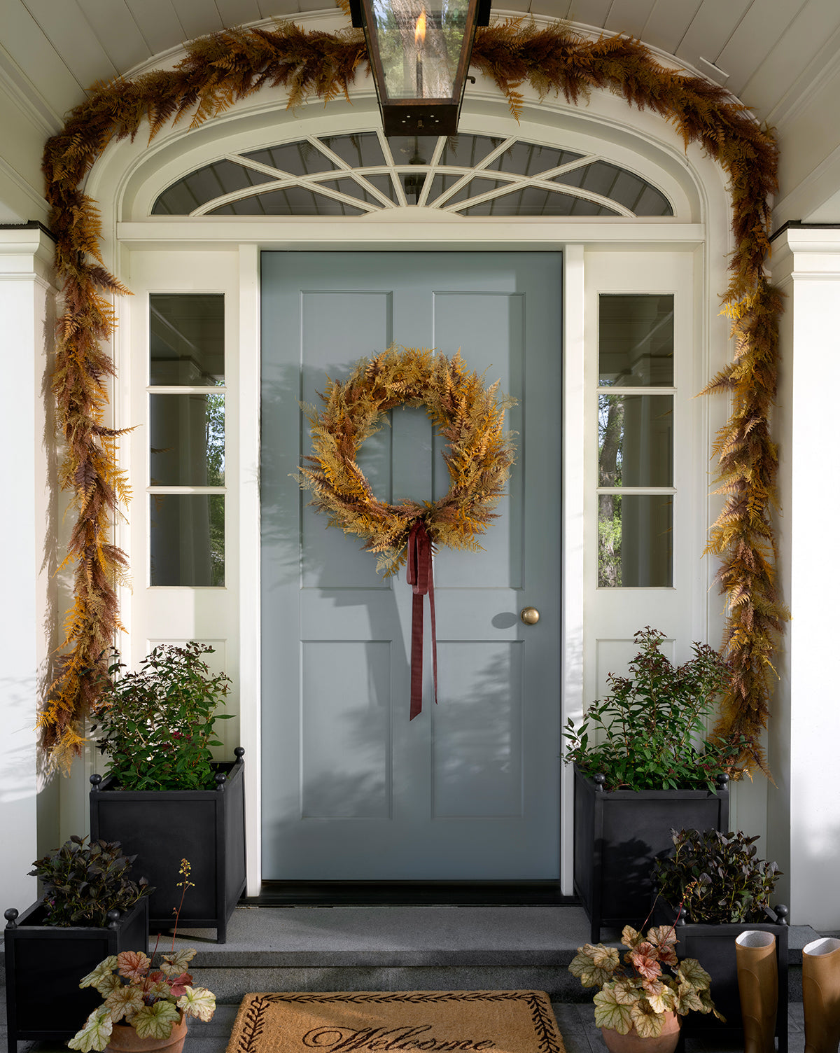 30" Faux Golden Fern Wreath