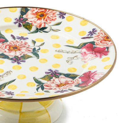 【🎉Factory Direct Clearout Sale】Wildflowers enamel small pedestal platter - yellow