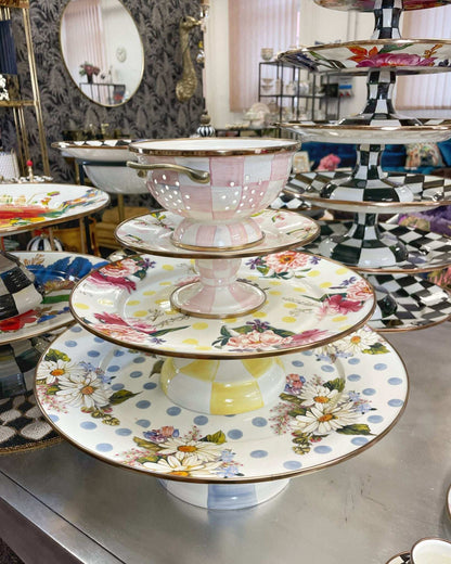 【🎉Factory Direct Clearout Sale】Wildflowers enamel small pedestal platter - yellow