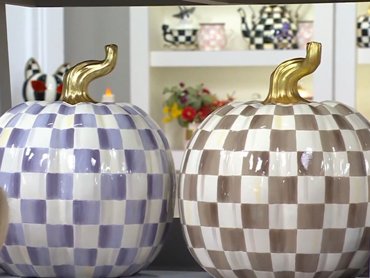 【🎉Factory Direct Clearout Sale】MacKenzie- Childs Medium Stripe and Large Check Pumpkins