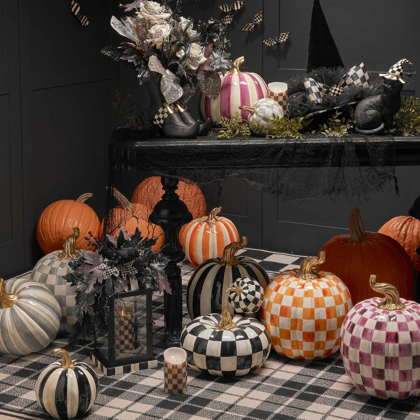 【🎉Factory Direct Clearout Sale】MacKenzie- Childs Medium Stripe and Large Check Pumpkins
