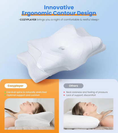 Adjustable Cooling Neck Pillow – Ergonomic Memory Foam for Pain-Free Sleep