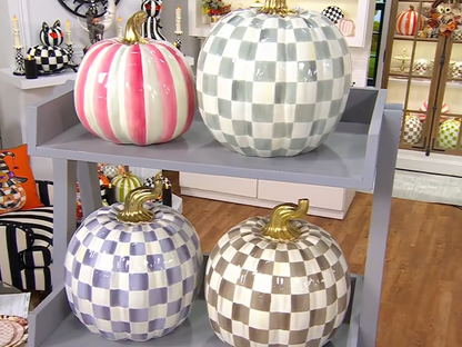 【🎉Factory Direct Clearout Sale】MacKenzie- Childs Medium Stripe and Large Check Pumpkins