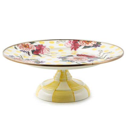 【🎉Factory Direct Clearout Sale】Wildflowers enamel small pedestal platter - yellow