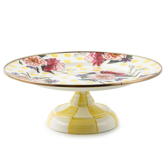 【🎉Factory Direct Clearout Sale】Wildflowers enamel small pedestal platter - yellow