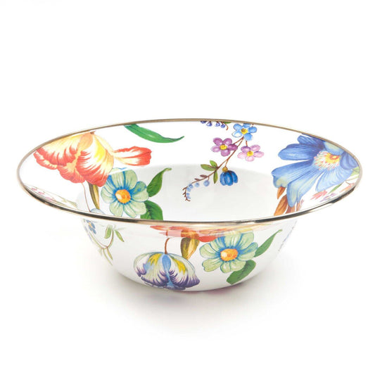 【🎉Factory Direct Clearout Sale】White Flower Market Serving Bowl - 30.48cm