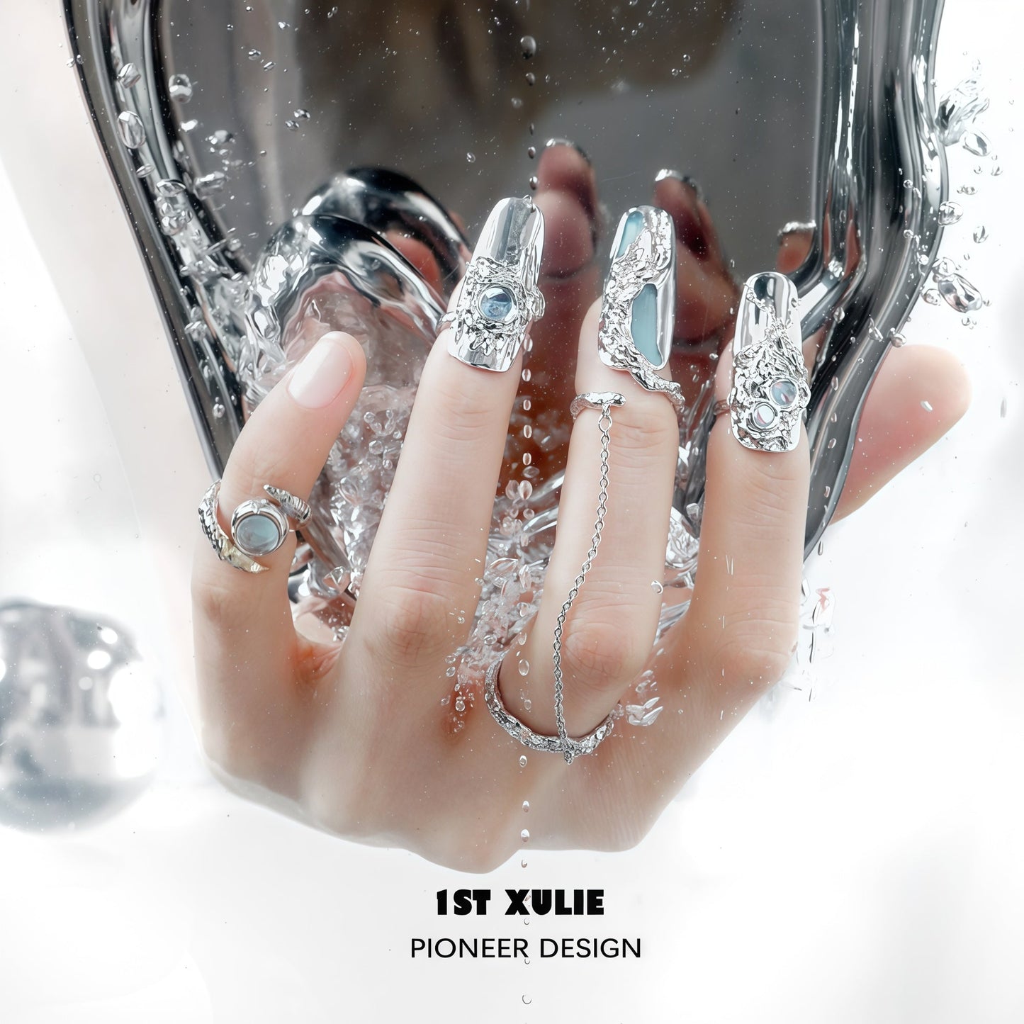 1STXULIE Moonlight Collection Niche Gothic Reusable Wearable Nails T4740