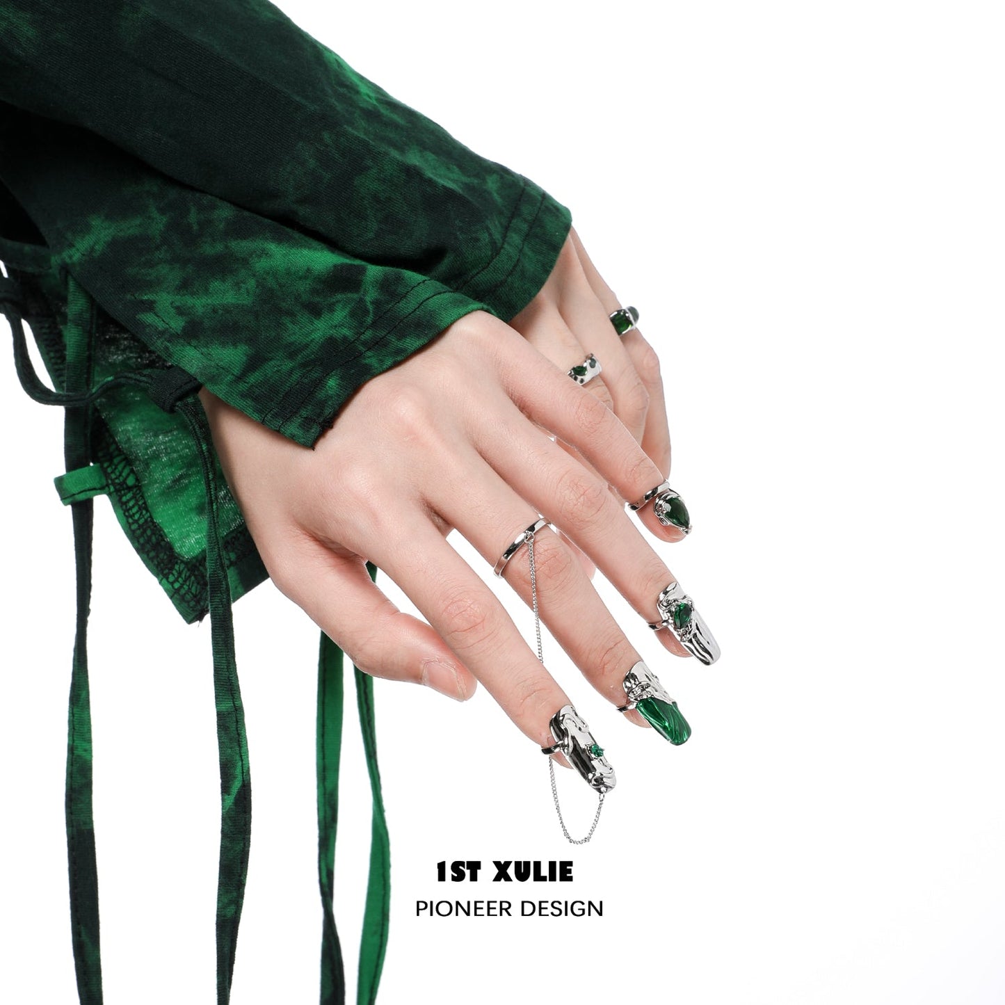 1STXULIE Snake Collection Niche Gothic Reusable Wearable Nails T4741