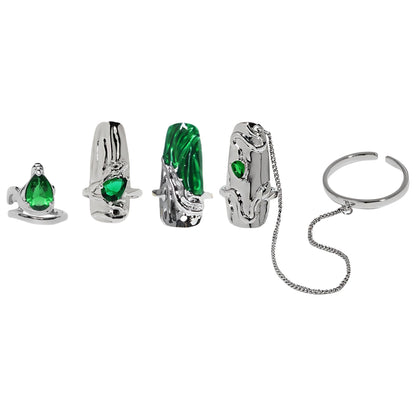 1STXULIE Snake Collection Niche Gothic Reusable Wearable Nails T4741