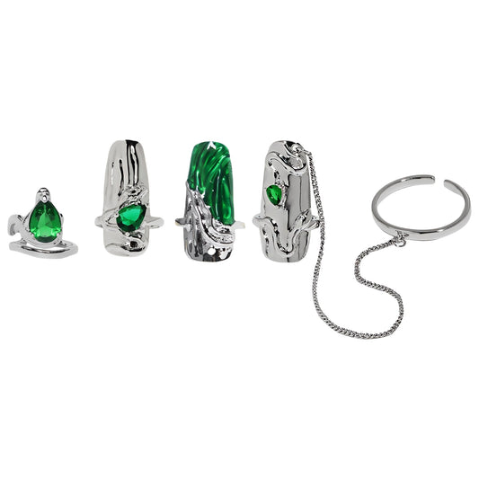 1STXULIE Snake Collection Niche Gothic Reusable Wearable Nails T4741