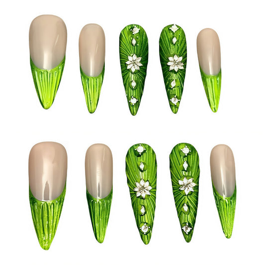 ETERNITY'C Handmade Custom Baroque Wizard of Oz Pressed On Wearable Nails T5038