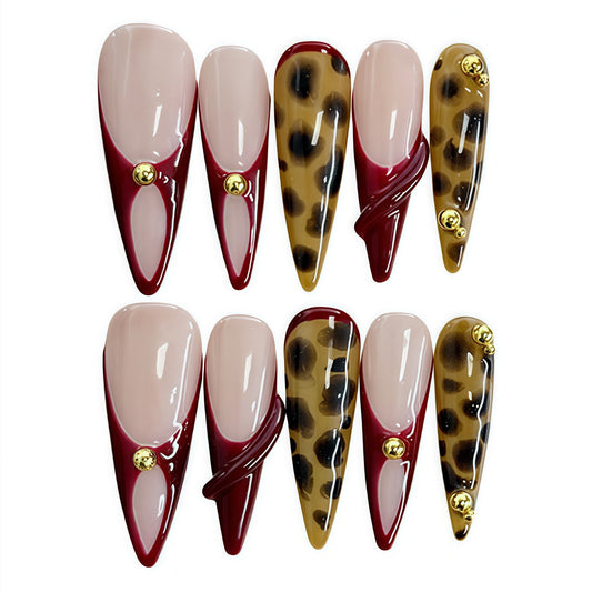 ETERNITY'C Handmade Custom 3D Amber Pressed On Wearable Nails T5041