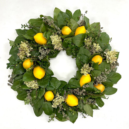 Zesty Lemon Hydrangea Wreath